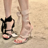 LBSFY  -  Bohemian Style Summer Women Sandals Fashion Ankle Lace Up Pumps Ladies Outdoor Party Dress High Heel Sandalias